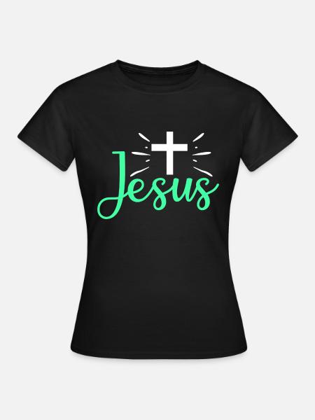 Crucifix Jésus - T-shirt Femme - noir