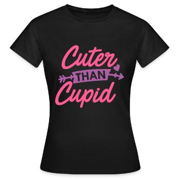 Cuter Than Cupid - Frauen T-Shirt - Schwarz - Vorne - AI Model Female 172 dark (172cm)