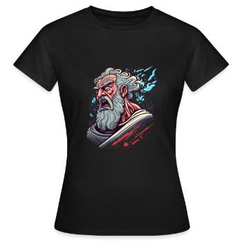 Starker Moses Prophet, der das Meer teilt Yam Suph - Frauen T-Shirt - Schwarz - Vorne - AI Model Female 172 dark (172cm)