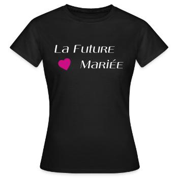La future mariée - T-shirt Femme - noir - Devant - AI Model Female 172 dark (172cm)