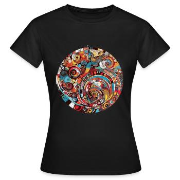 Design rétro - T-shirt Femme - noir - Devant - AI Model Female 172 dark (172cm)