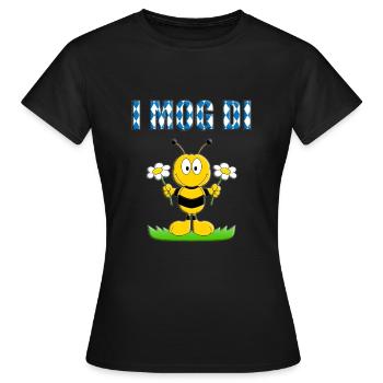 I MOG DI - BIENE - BLUMEN - LIEBE - BIENEN - LOVE - Frauen T-Shirt - Schwarz - Vorne - AI Model Female 172 dark (172cm)