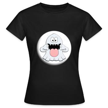 GESPENST - MONDSCHEIN - HALLOWEEN - KIND - KINDER - Frauen T-Shirt - Schwarz - Vorne - AI Model Female 172 dark (172cm)