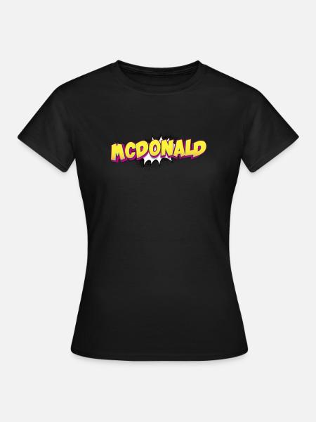 McDonald Custom Name Comic Book Style Pop Art, - Frauen T-Shirt - Schwarz