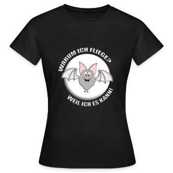 FLEDERMAUS - MONDSCHEIN - HALLOWEEN - TIERISCH - Frauen T-Shirt - Schwarz - Vorne - AI Model Female 172 dark (172cm)