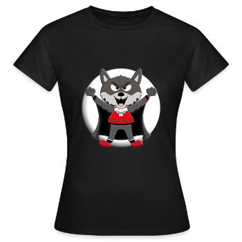 WERWOLF - WOLF - MOND - VAMPIR - HALLOWEEN - Frauen T-Shirt - Schwarz - Vorne - AI Model Female 172 dark (172cm)