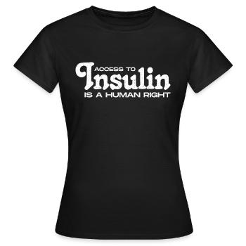 L’accès à l’insuline est un droit humain - T-shirt Femme - noir - Devant - AI Model Female 172 dark (172cm)