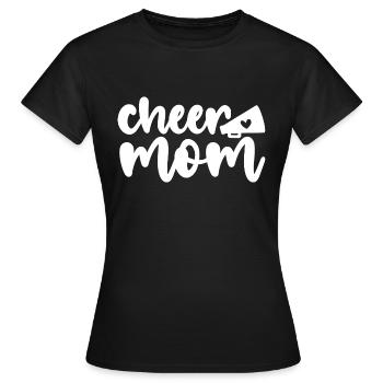 Cheer Mom Shirt Megaphon mit Herzakzent - Frauen T-Shirt - Schwarz - Vorne - AI Model Female 172 dark (172cm)