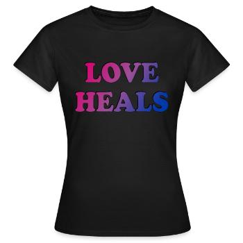 Liebe heilt zweifarbige Farben - Frauen T-Shirt - Schwarz - Vorne - AI Model Female 172 dark (172cm)