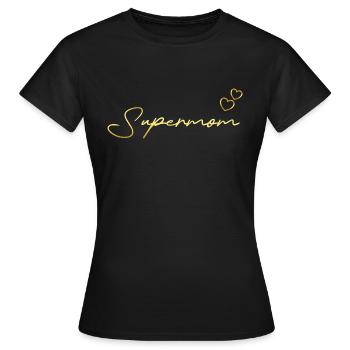 Supermom golden - Frauen T-Shirt - Schwarz - Vorne - AI Model Female 172 dark (172cm)