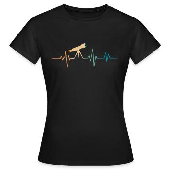 Heartbeat Retro Teleskop - Frauen T-Shirt - Schwarz - Vorne - AI Model Female 172 dark (172cm)