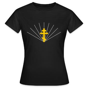 Orthodoxes Kreuz - Frauen T-Shirt - Schwarz - Vorne - AI Model Female 172 dark (172cm)