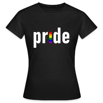 gay pride - gay - lesbienne - CSD - LGBTQ+ - T-shirt Femme - noir - Devant - AI Model Female 172 dark (172cm)