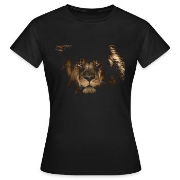 Löwe tief schwarze Teile, for darkblack Textiles - Frauen T-Shirt - Schwarz - Vorne - AI Model Female 172 dark (172cm)