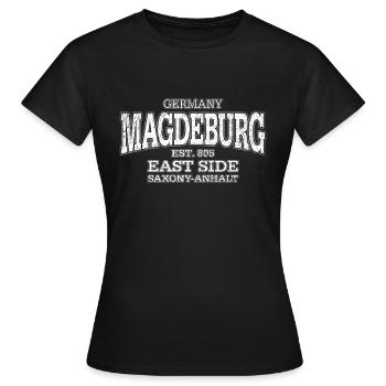 Magdeburg blanc (à l'ancienne) - T-shirt Femme - noir - Devant - AI Model Female 172 dark (172cm)