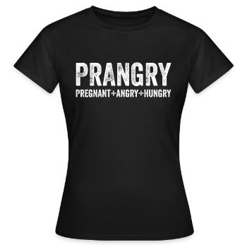PRANGRY Enceinte en colère faim cadeau drôle - T-shirt Femme - noir - Devant - AI Model Female 172 dark (172cm)