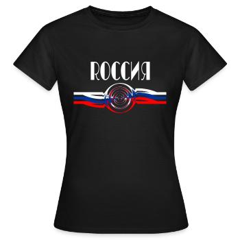 Couleurs nationales de la Russie - T-shirt Femme - noir - Devant - AI Model Female 172 dark (172cm)