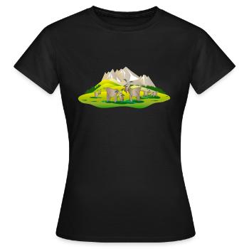 Chèvres de montagne sur la prairie alpine - T-shirt Femme - noir - Devant - AI Model Female 172 dark (172cm)