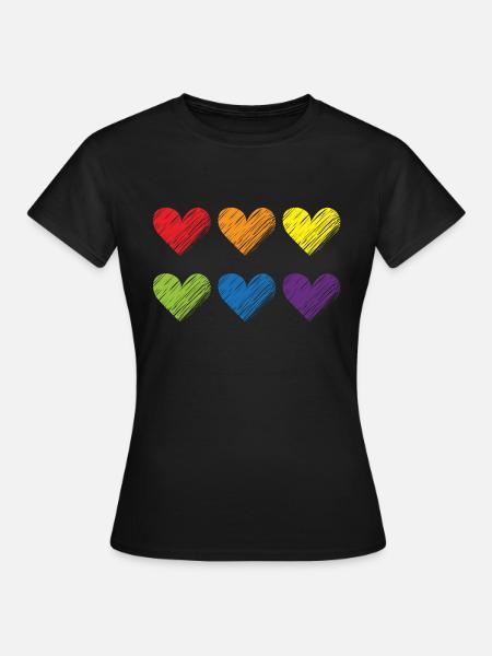 Stolz-Herzen - Frauen T-Shirt - Schwarz