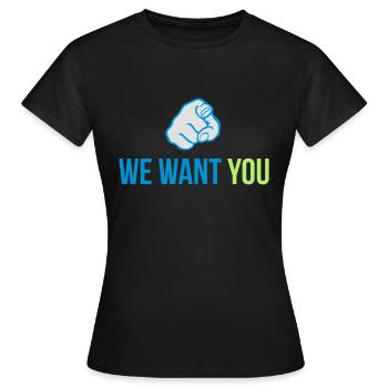 we want you - T-shirt Femme - noir - Devant - AI Model Female 172 dark (172cm)
