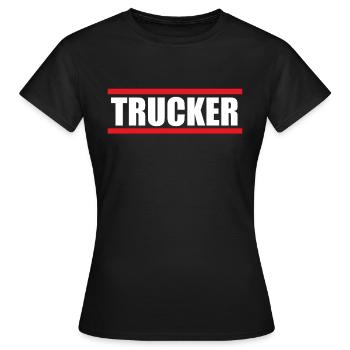 Trucker - LKW Fahrer - Frauen T-Shirt - Schwarz - Vorne - AI Model Female 172 dark (172cm)