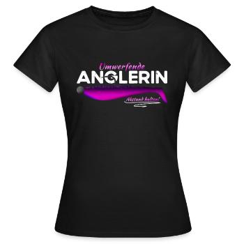 Umwerfende Anglerin - Frauen T-Shirt - Schwarz - Vorne - AI Model Female 172 dark (172cm)