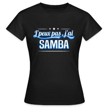 Samba - j'peux pas , j'ai Samba - T-shirt Femme - noir - Devant - AI Model Female 172 dark (172cm)