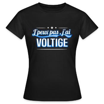 Voltige - j'peux pas , j'ai Voltige - T-shirt Femme - noir - Devant - AI Model Female 172 dark (172cm)