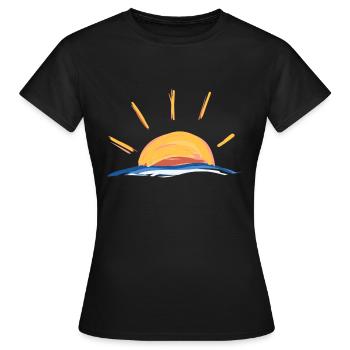 sonne untergang meer symbol sonnenaufgang - Frauen T-Shirt - Schwarz - Vorne - AI Model Female 172 dark (172cm)
