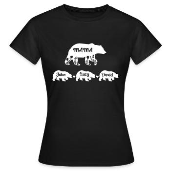Mama Bär - Frauen T-Shirt - Schwarz - Vorne - AI Model Female 172 dark (172cm)