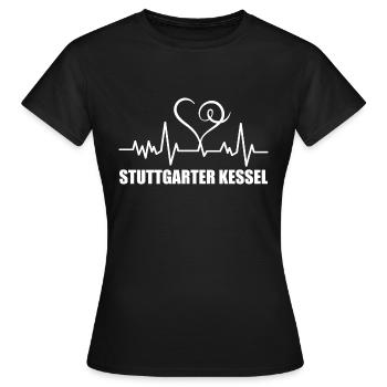 Heartbeat Stuttgarter Kessel - Frauen T-Shirt - Schwarz - Vorne - AI Model Female 172 dark (172cm)