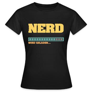 Ladebalken Nerd Nerdy wird geladen - Frauen T-Shirt - Schwarz - Vorne - AI Model Female 172 dark (172cm)