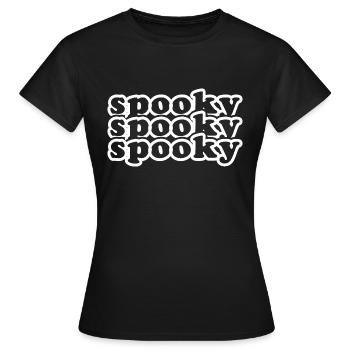 Gruselig gruselig gruselig, Retro inspiriert Halloween tex - Frauen T-Shirt - Schwarz - Vorne - AI Model Female 172 dark (172cm)