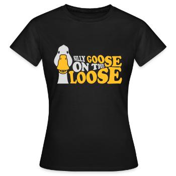 goose on the loose - Frauen T-Shirt - Schwarz - Vorne - AI Model Female 172 dark (172cm)