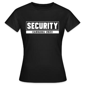 SICHERHEIT Karneval 2023 - Frauen T-Shirt - Schwarz - Vorne - AI Model Female 172 dark (172cm)
