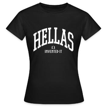 Hellas - Griechenland - Grèce - Drôle - Cadeau - T-shirt Femme - noir - Devant - AI Model Female 172 dark (172cm)