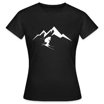 Skiing skiing ski motif for skiers - Women's T-Shirt - black - Front - AI Model Female 172 dark (172cm)