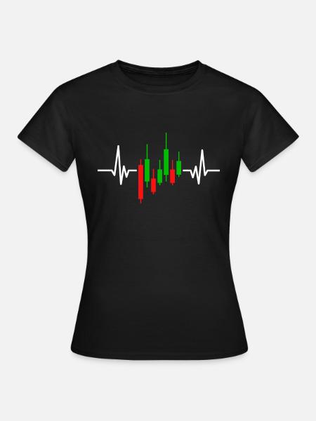 Forex-Trading-Herzschlag - Frauen T-Shirt - Schwarz