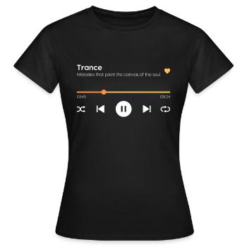 Trance - Frauen T-Shirt - Schwarz - Vorne - AI Model Female 172 dark (172cm)