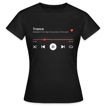 Trance - Frauen T-Shirt - Schwarz - Vorne - AI Model Female 172 dark (172cm)