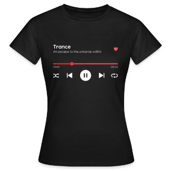Trance - Frauen T-Shirt - Schwarz - Vorne - AI Model Female 172 dark (172cm)