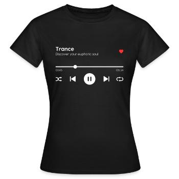 Trance - Frauen T-Shirt - Schwarz - Vorne - AI Model Female 172 dark (172cm)