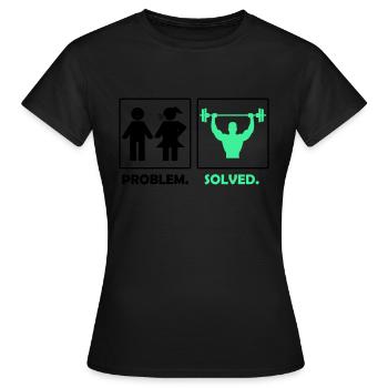 Problem solved fitness - Women's T-Shirt - black - Front - AI Model Female 172 dark (172cm)