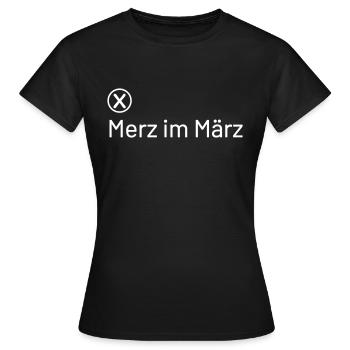 Friedrich Merz en mars - T-shirt Femme - noir - Devant - AI Model Female 172 dark (172cm)