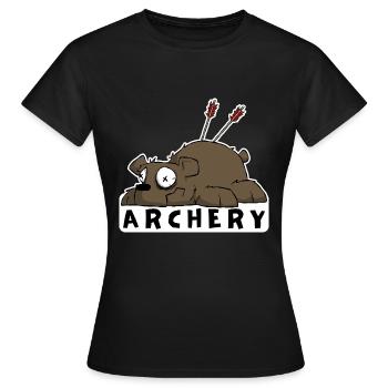 Funny archery motif for archers - Women's T-Shirt - black - Front - AI Model Female 172 dark (172cm)