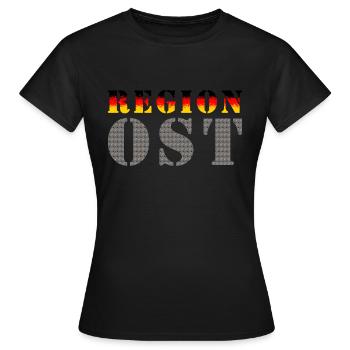 Région de l'Est (Allemagne de l'Est) - T-shirt Femme - noir - Devant - AI Model Female 172 dark (172cm)