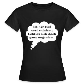 Une fois que l'appel a été ruiné, il vit sans entrave - T-shirt Femme - noir - Devant - AI Model Female 172 dark (172cm)