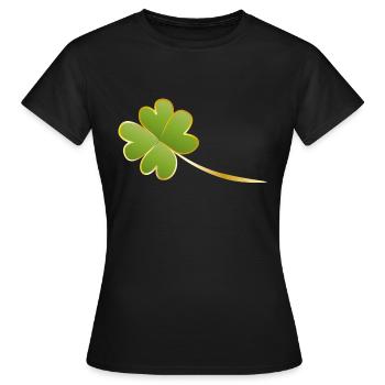 4 feuilles de trèfle - T-shirt Femme - noir - Devant - AI Model Female 172 dark (172cm)
