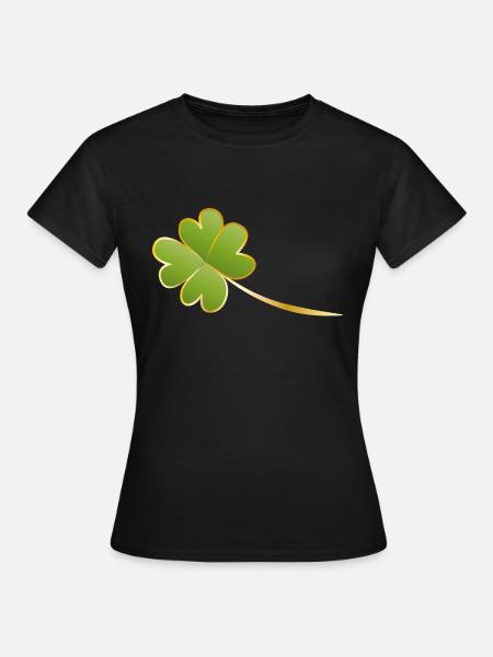 vierblättriges kleeblatt - Frauen T-Shirt - Schwarz