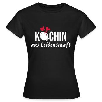 Köchin Leidenschaft Liebe Topf Herzen Kochen Gril - Frauen T-Shirt - Schwarz - Vorne - AI Model Female 172 dark (172cm)
